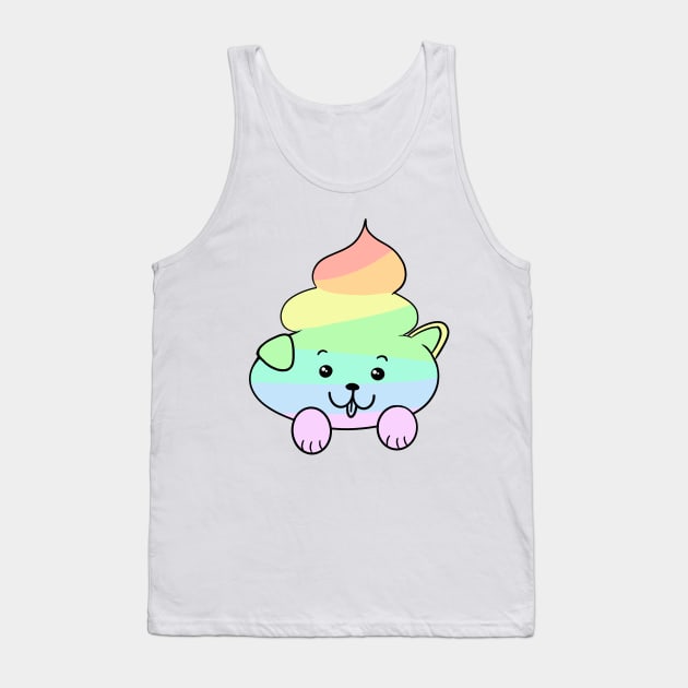 Cute Rainbow Dog Poo Tank Top by CutiePoos